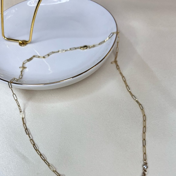 Stunning Basel Set Diamond In Paperclip Necklace Chain In 14K Yellow Gold 18" - Picture 10 of 16